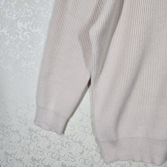 Lillusory Cardigan Sweater sz M Beige Sand Chunky Knit Long Sleeve Preppy - Picture 4 of 12